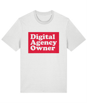Organic Cotton Funny Meeting T-Shirt – “Digital Agency Owner” Slogan Tee White