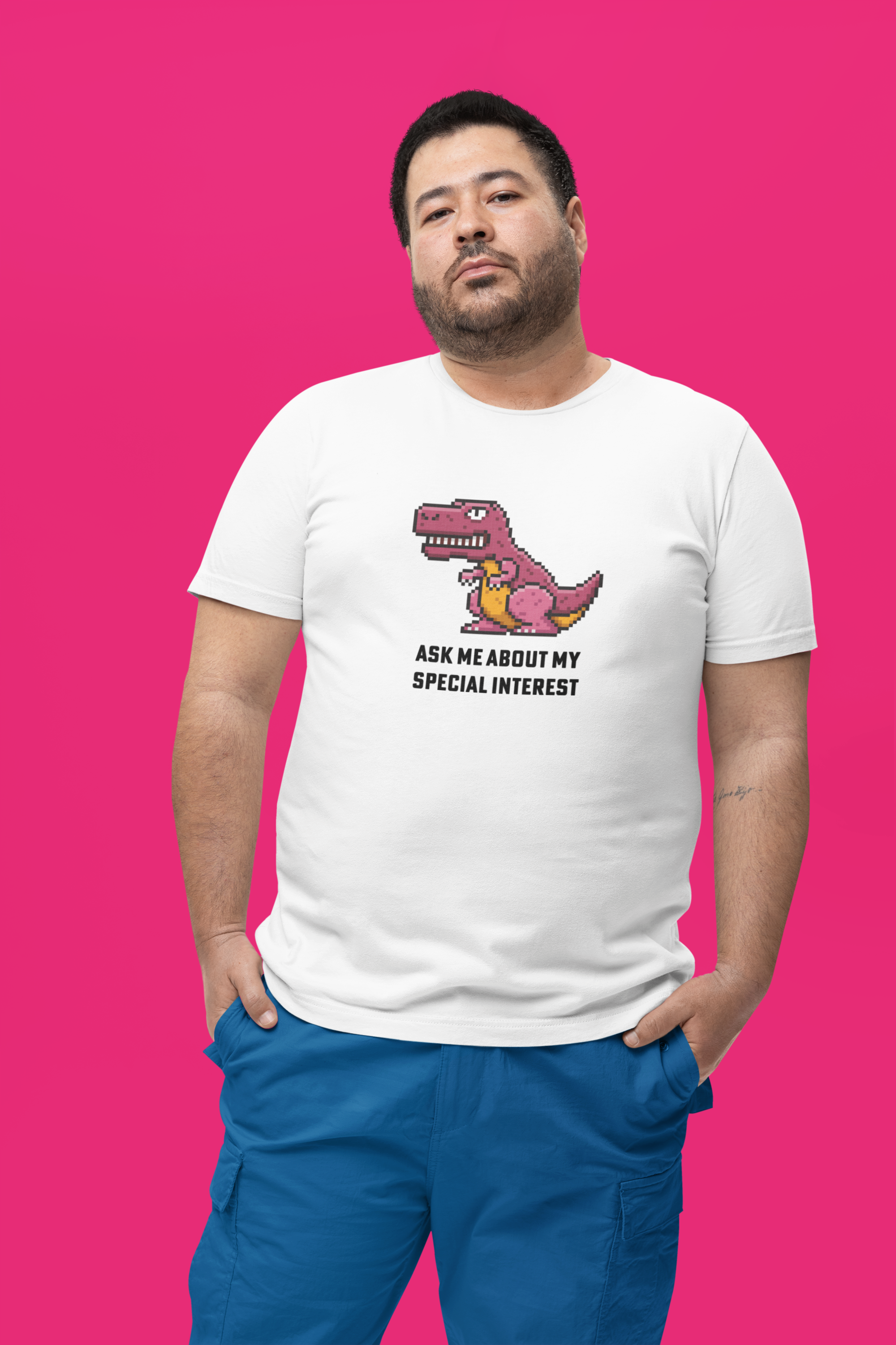 Ask Me About My Special Interest Dino Tee 100% Ethical Organic Cotton