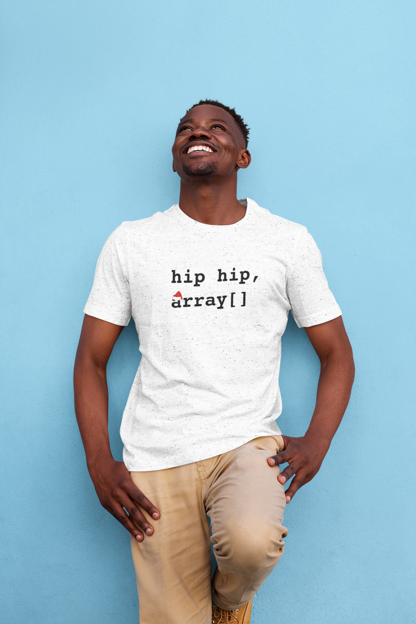 White t-shirt with 'hip hip, array[]' text on a white background Graphic T-Shirt Programmer Humour