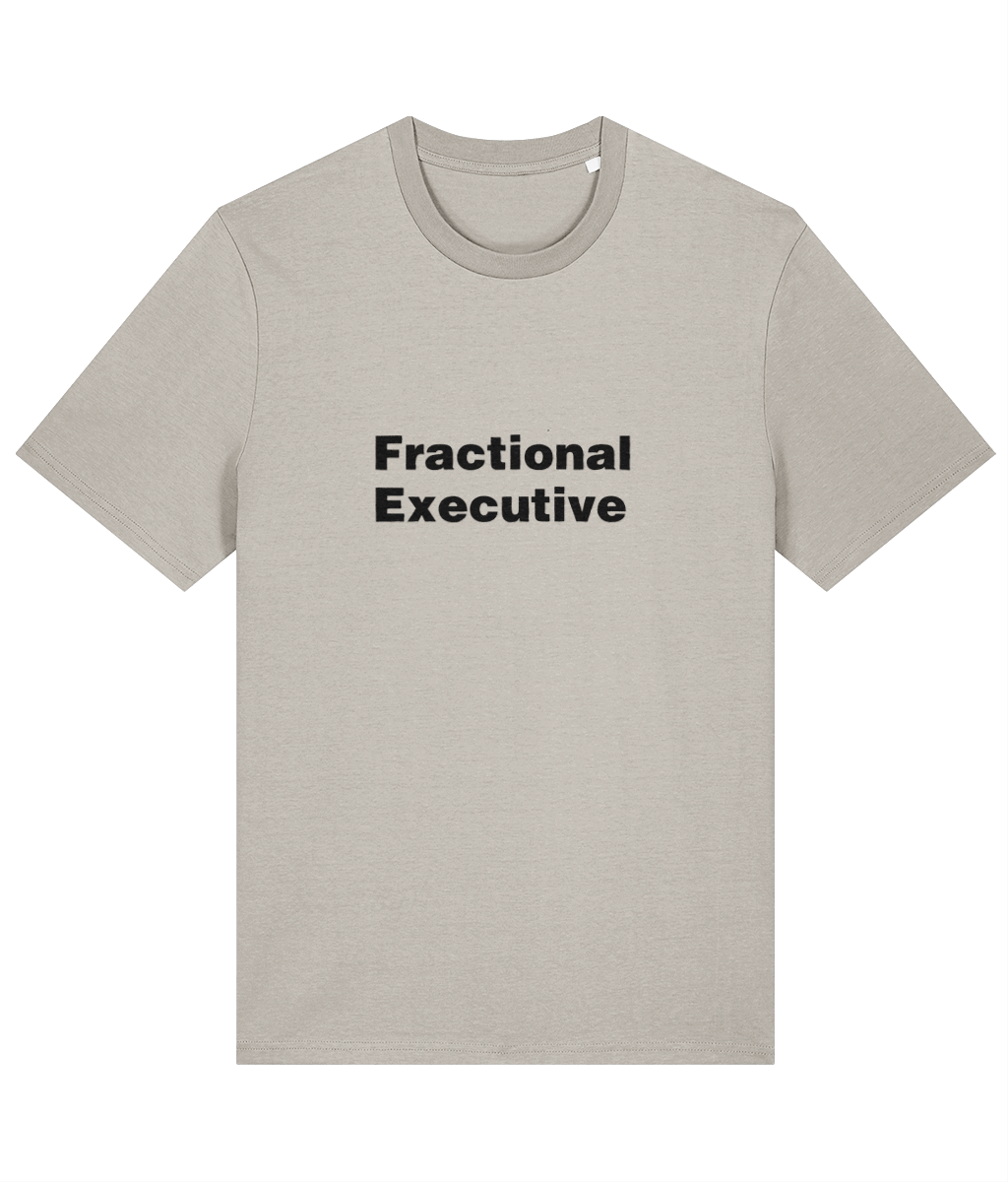 Beige t-shirt with 'Fractional Executive' text on a white background Linkedin T-Shirt