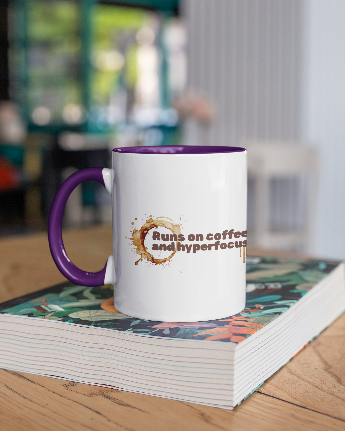 Runs On Coffee & Hyperfocus Two Tone Mug