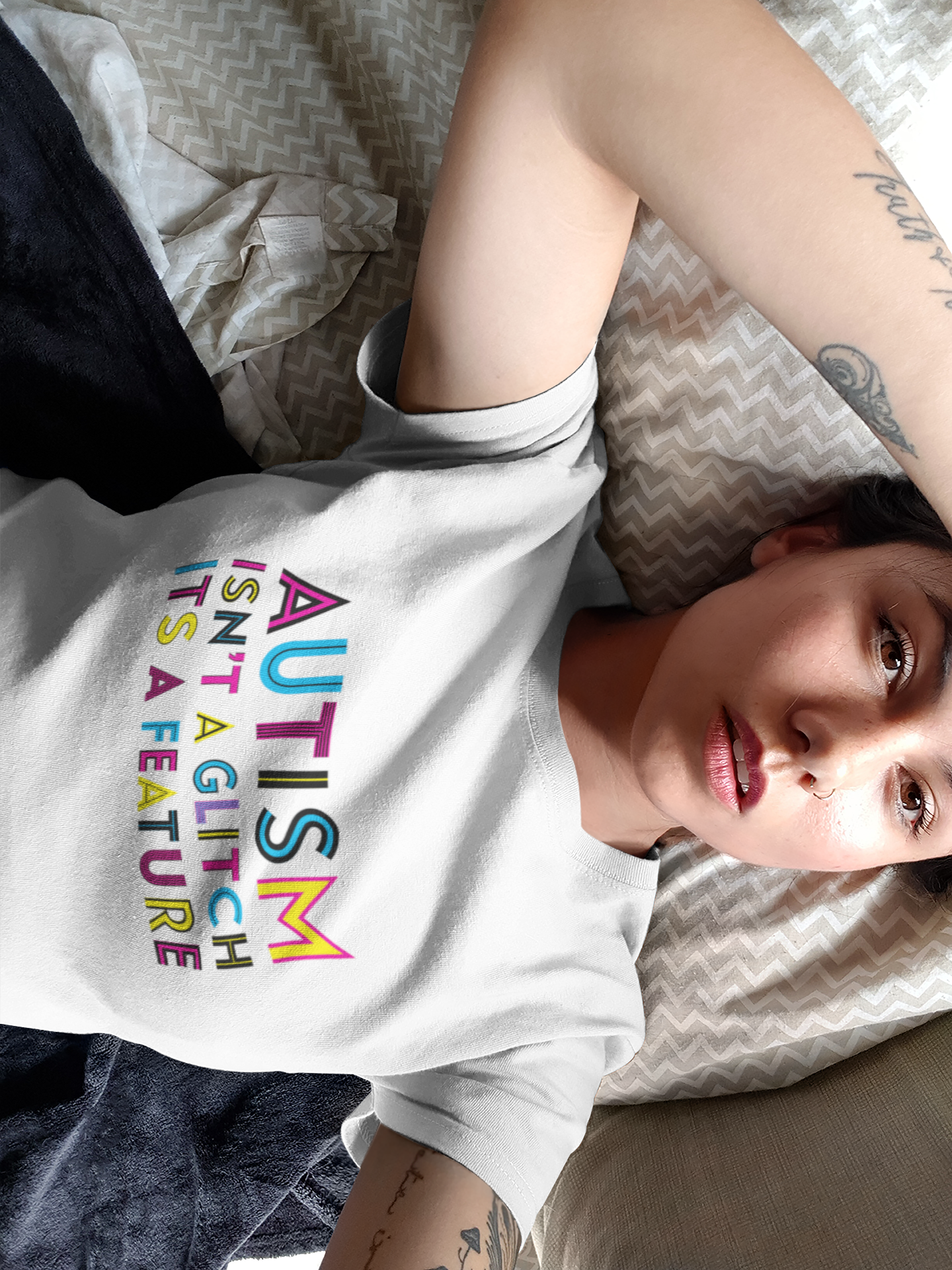 Autistic Pride | Autism Isn't A Glitch 100% Organic Cotton Unisex T-Shirt