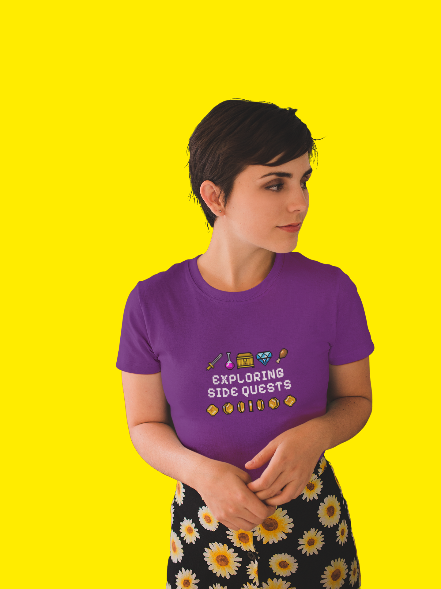 Exploring Side Quests T-Shirt ADHD Pride 100% Cotton T-Shirt