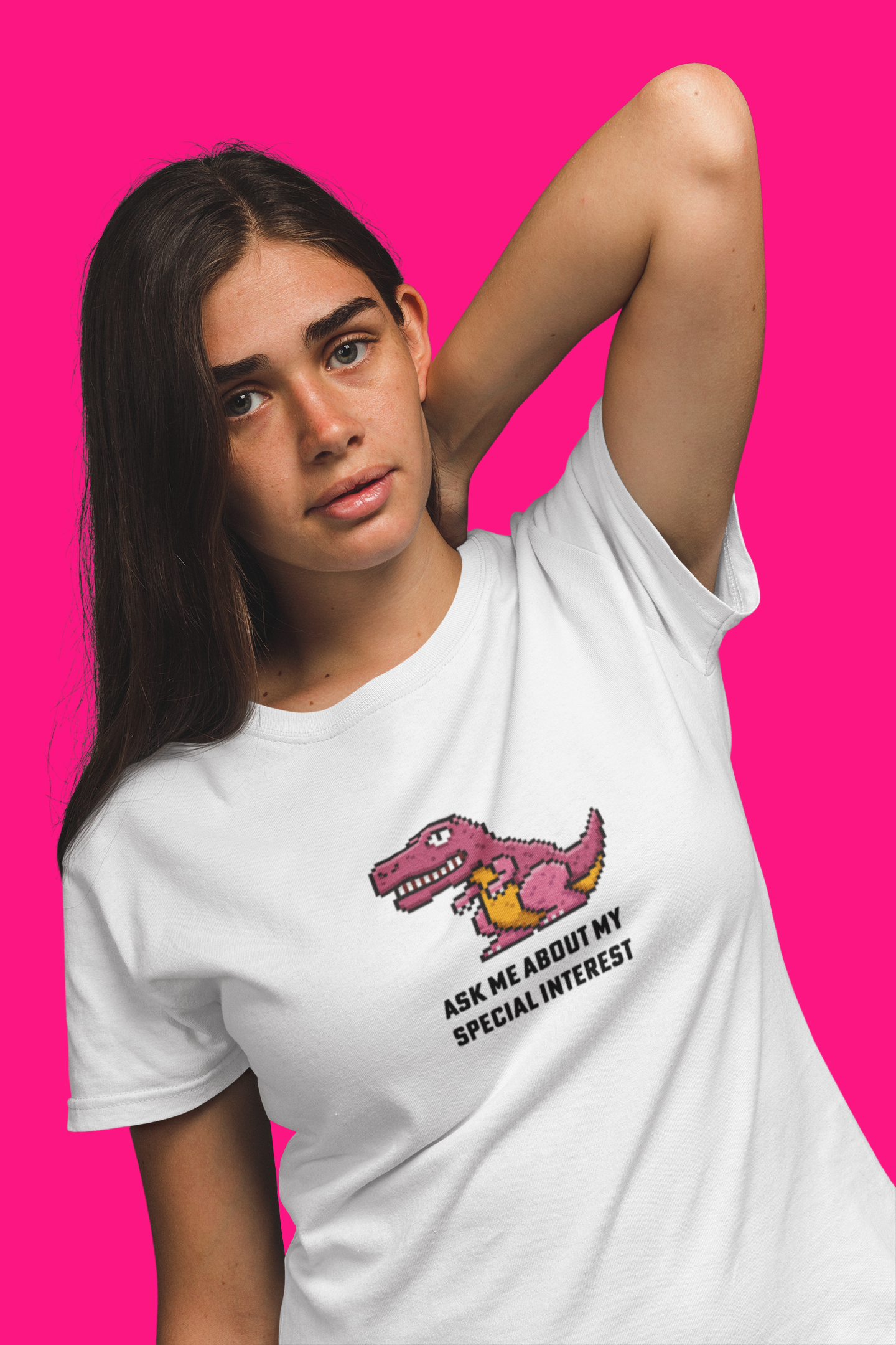 Ask Me About My Special Interest Dino Tee 100% Ringspun Cotton