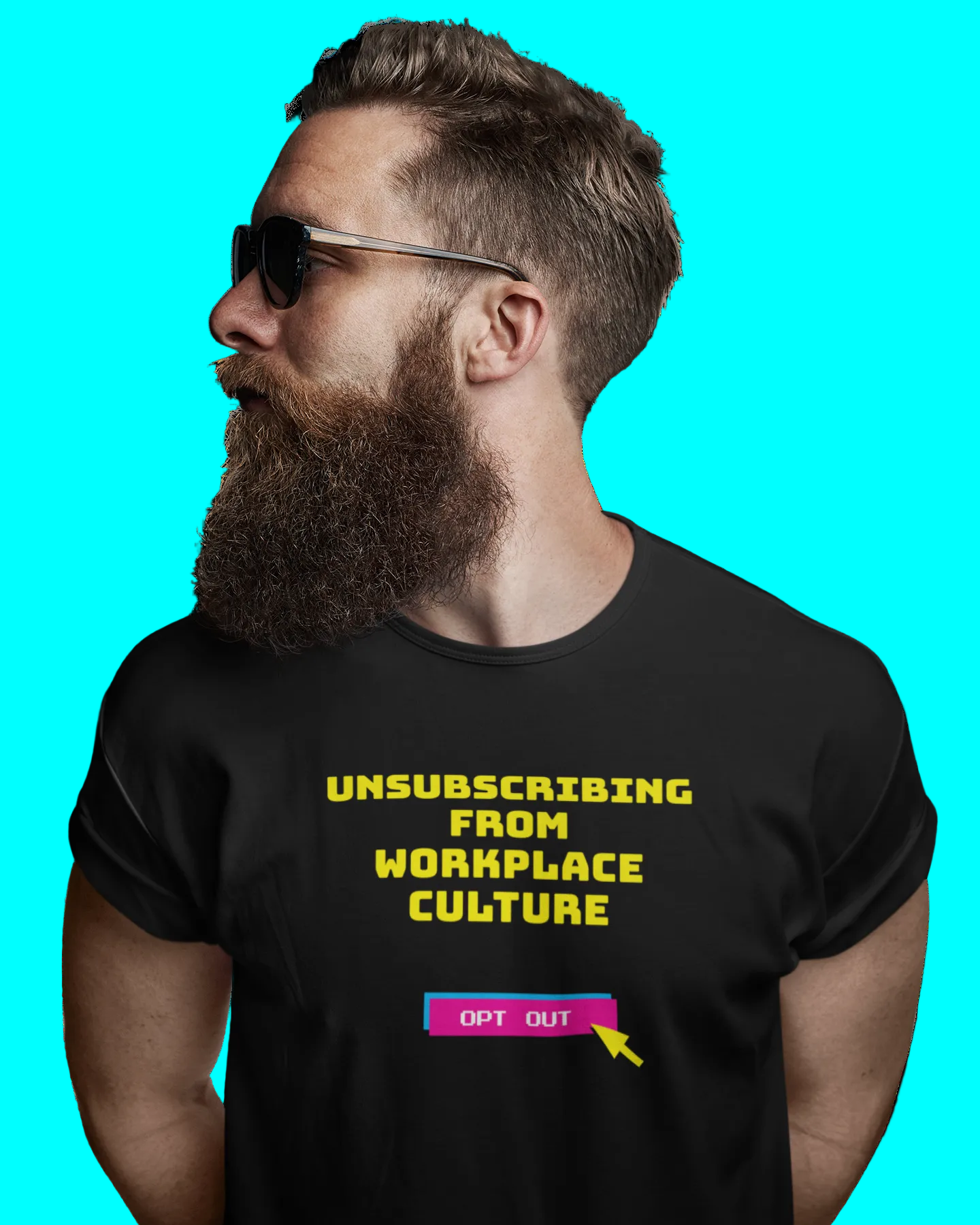 Unsubscribing from workplace culture t-shirt man ethical graphic tee